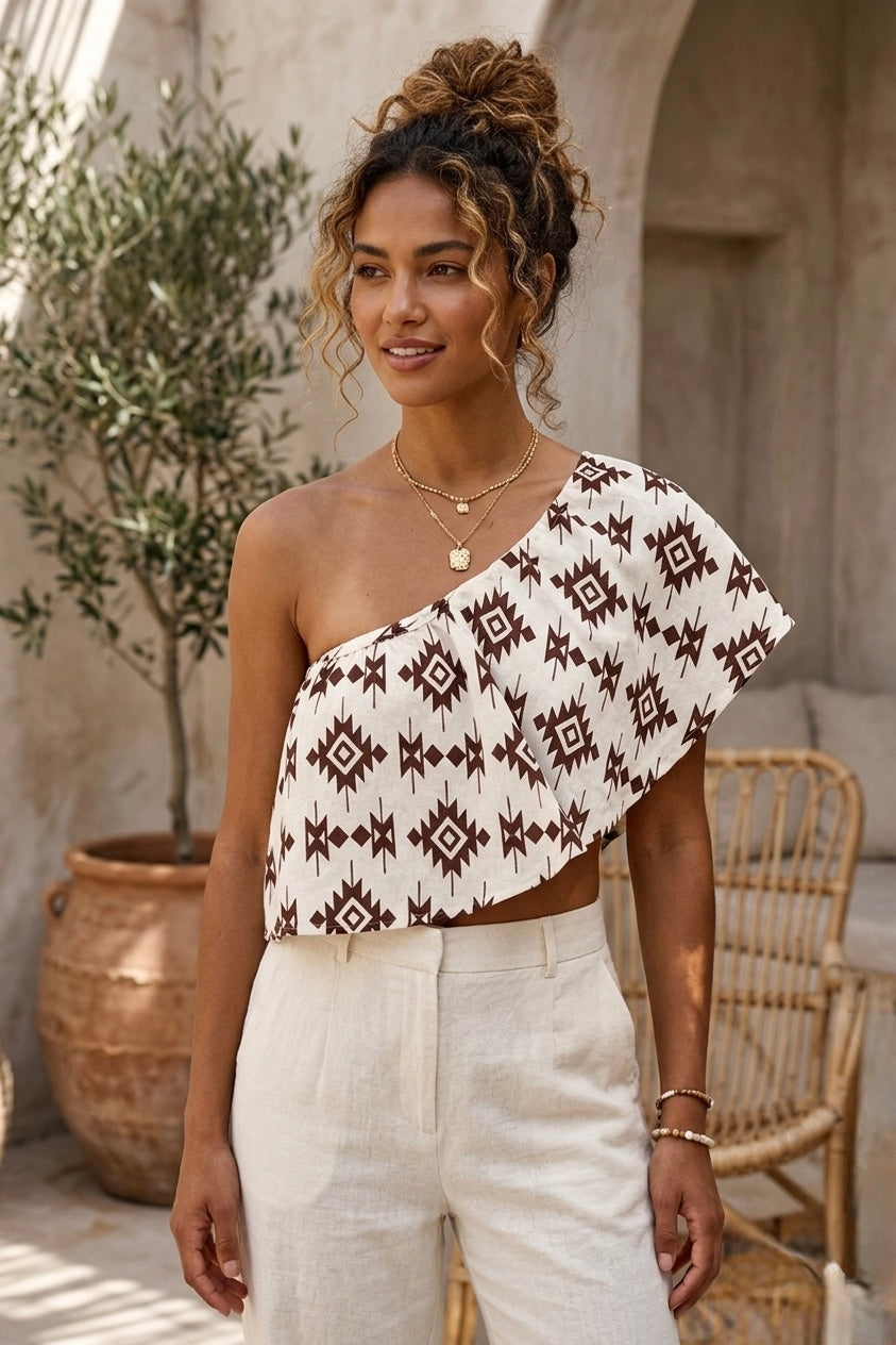 Top cropped étnico mujer