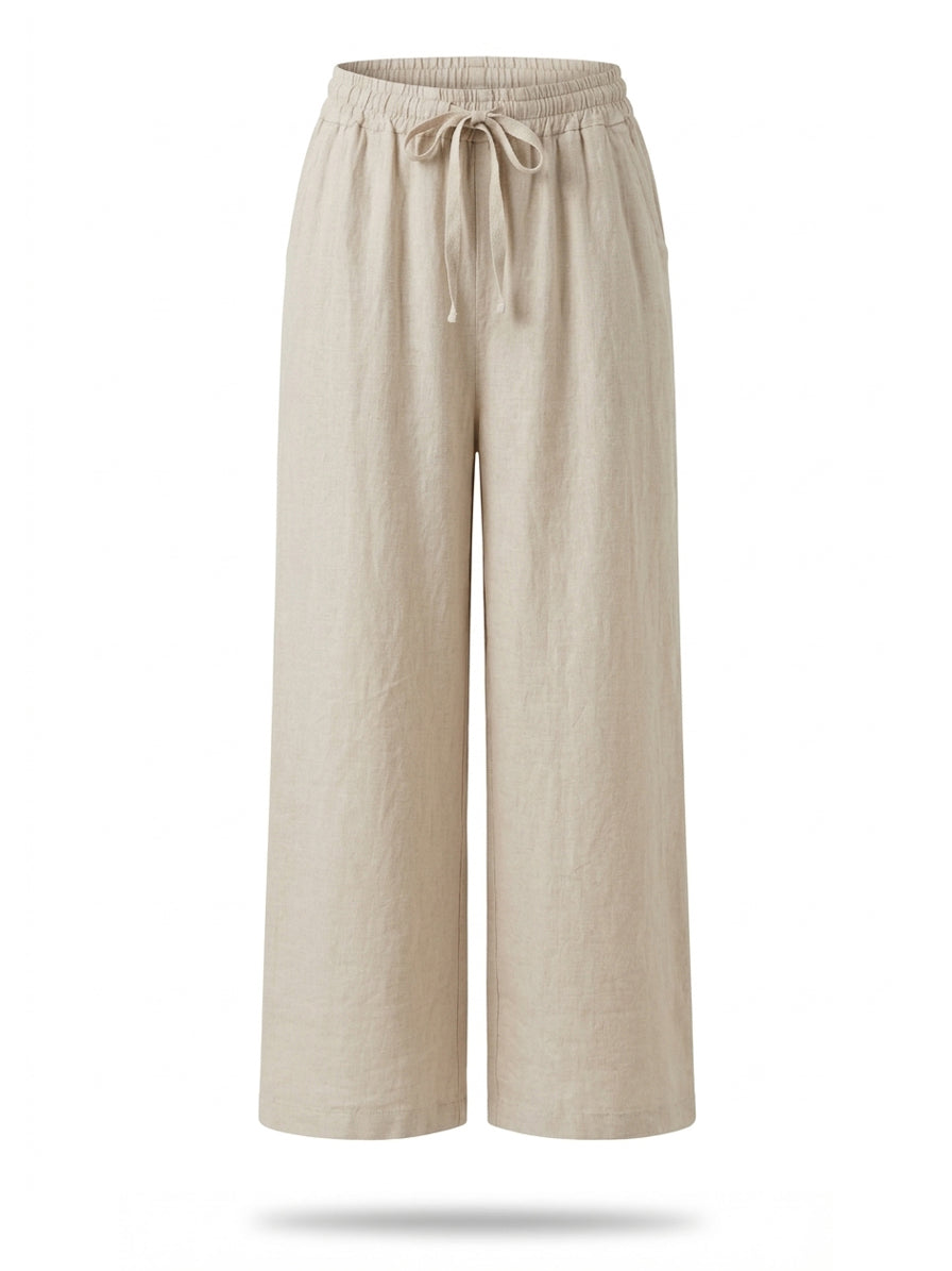Pantalón largo 100% lino mujer