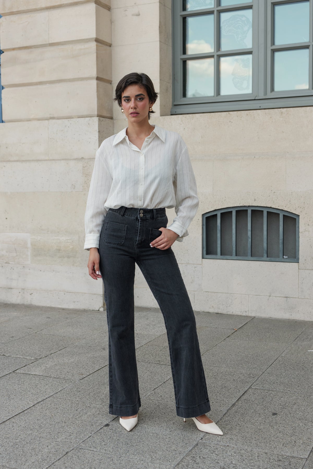 Pantalón denim FLARE FIT