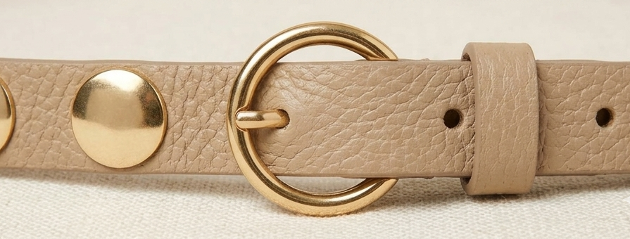 Cinturón piel tachas mujer