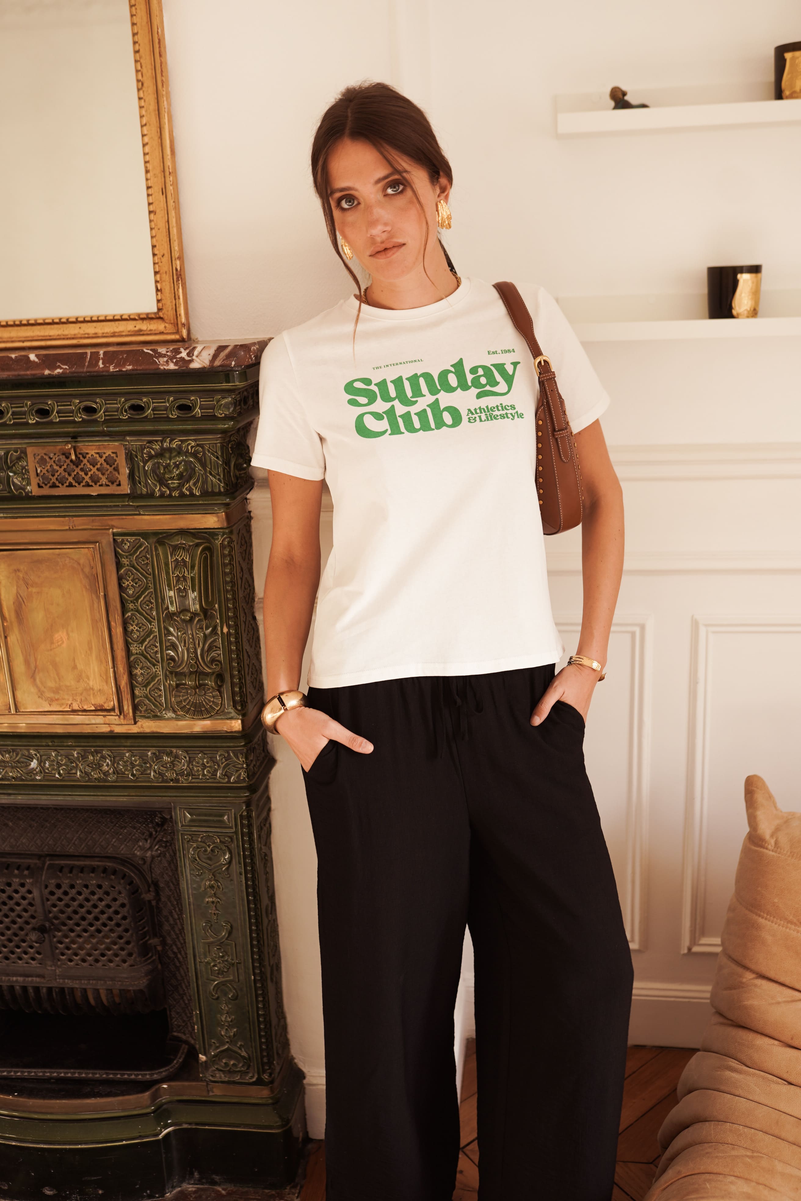 Camiseta manga corta y cuello redondo algodón mujer blanca