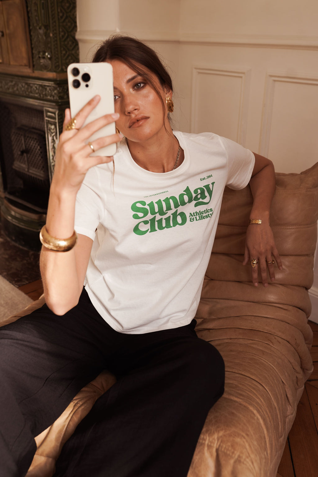 Camiseta manga corta y cuello redondo algodón mujer blanca