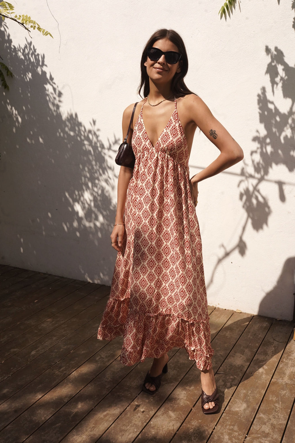 Vestido boho y espalda descubierta mujer estampado