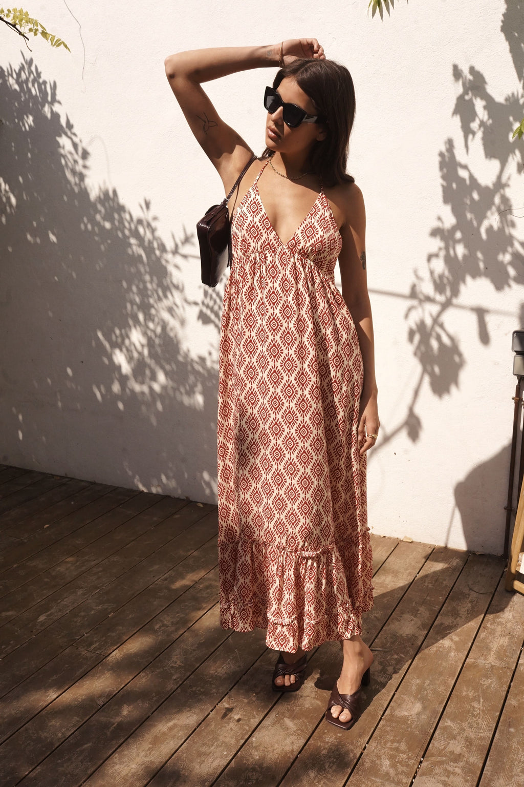 Vestido boho y espalda descubierta mujer estampado