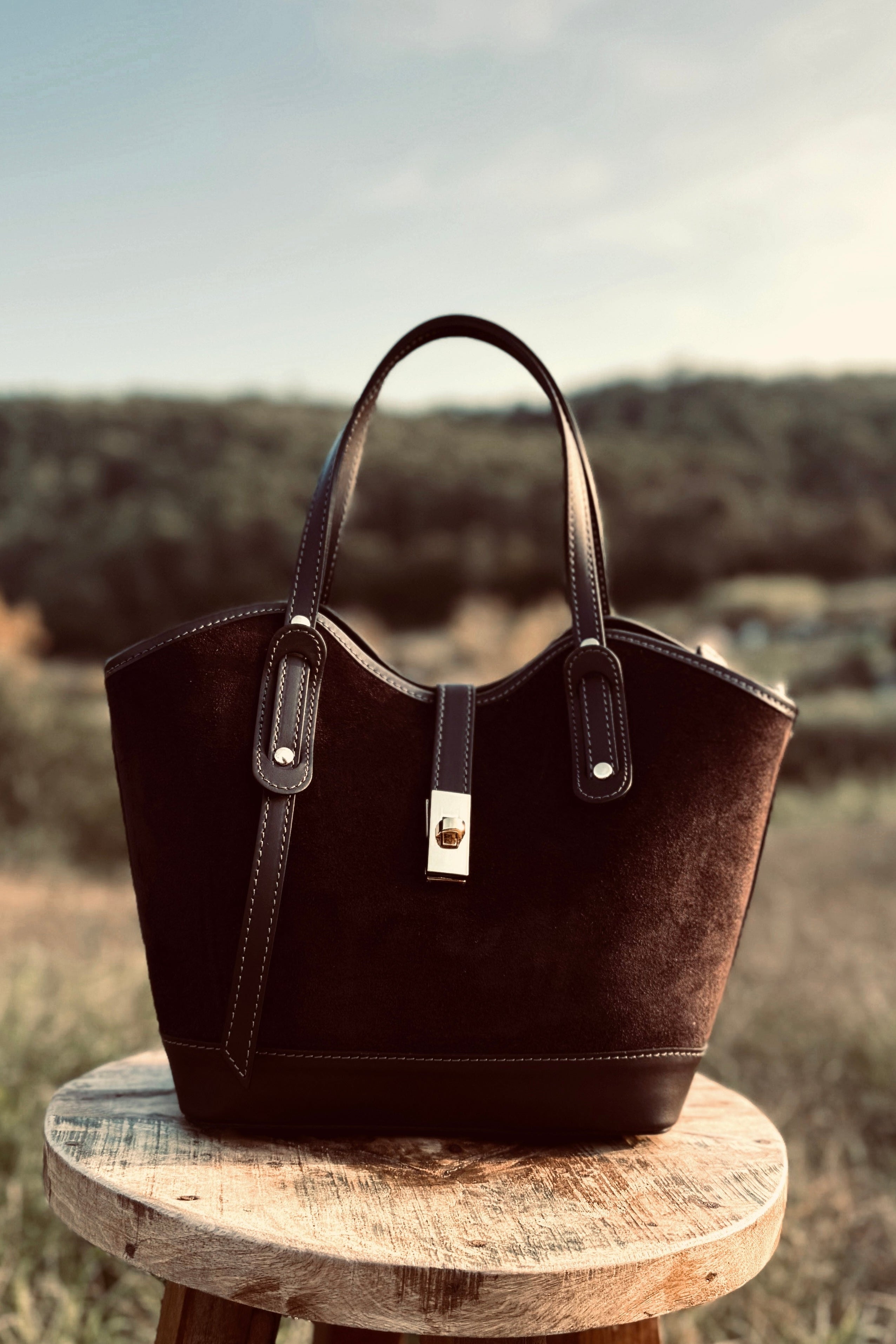 BANDOLERA PIEL EN CHOCOLATE