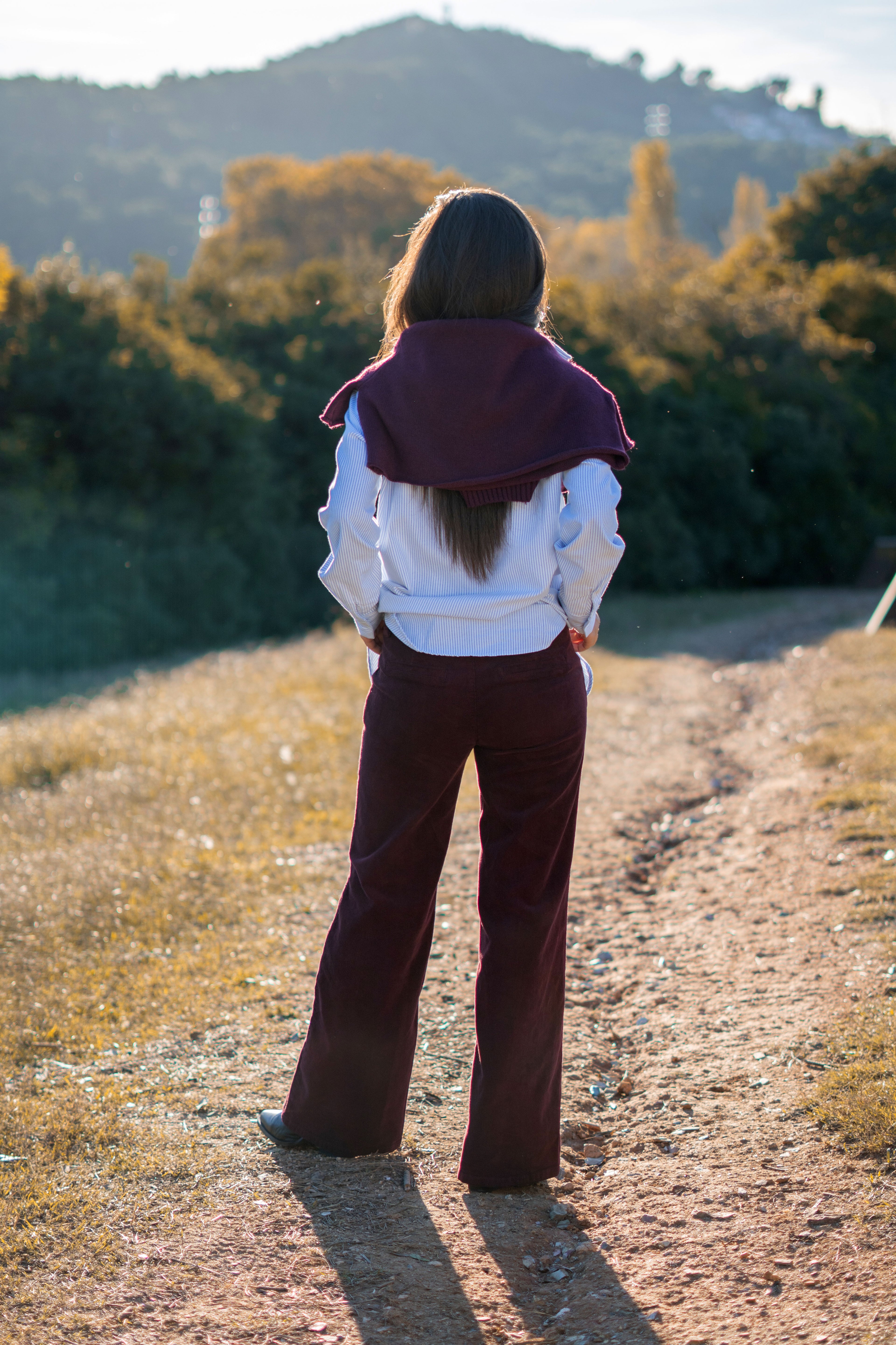 PANTALÓN CANDELA PANA GRANATE