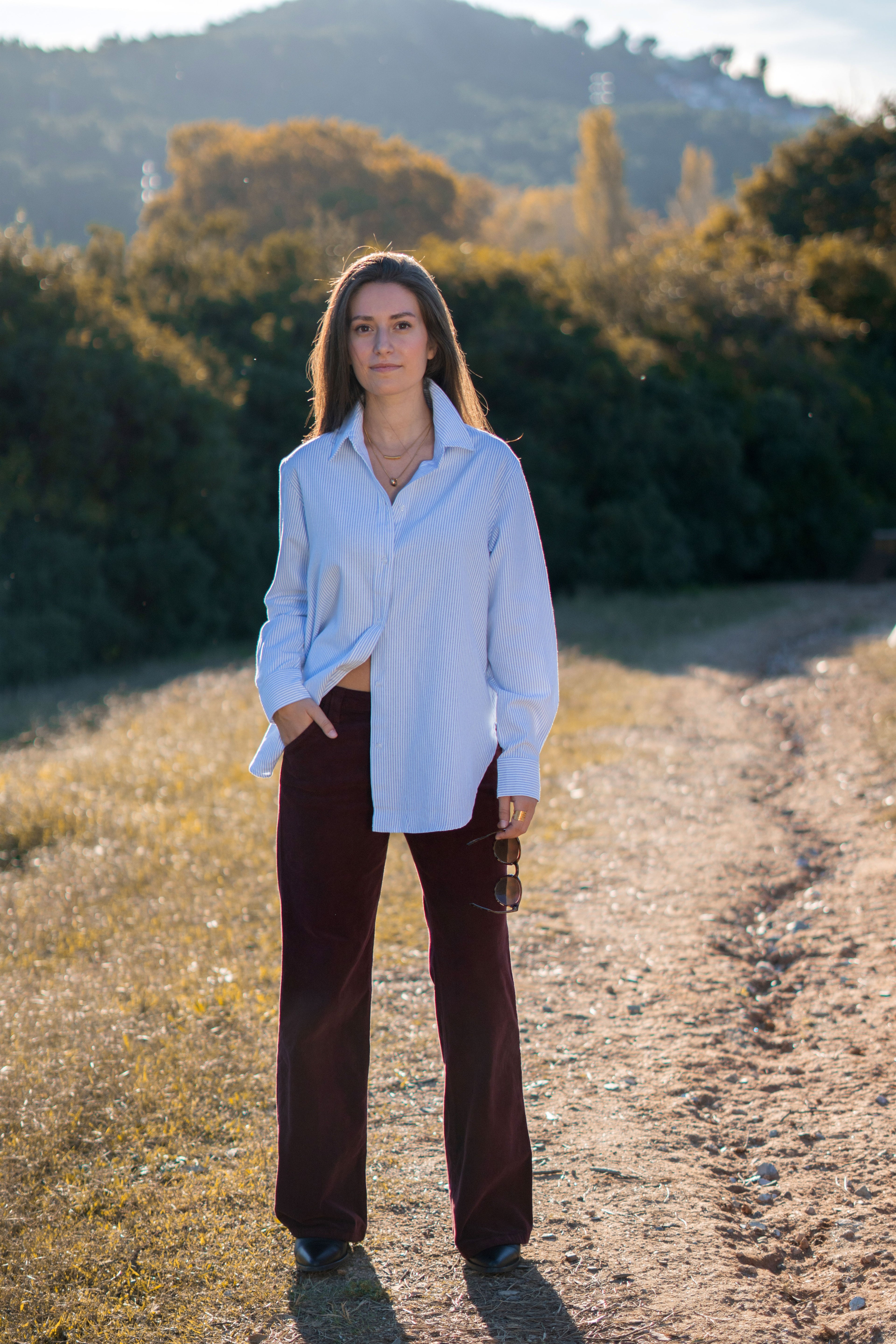 PANTALÓN CANDELA PANA GRANATE