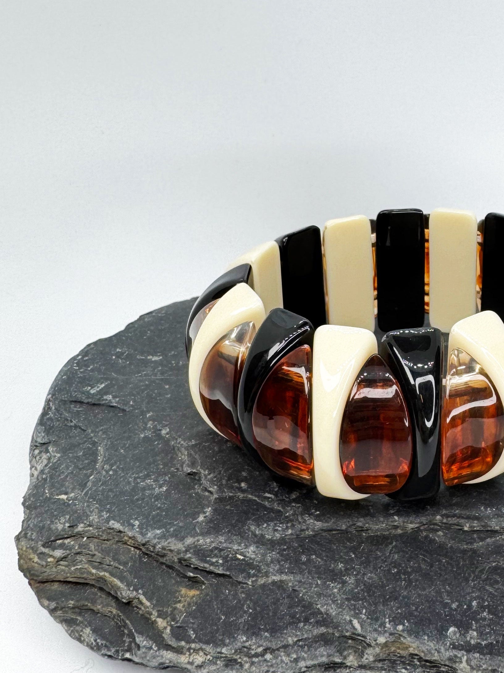 Pulsera TRENZADA elástica bicolor